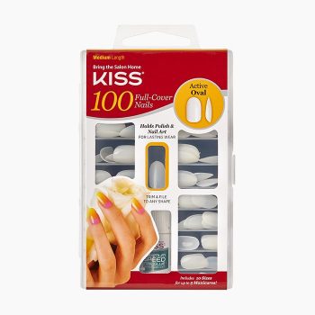 KISS 100 FULL-COVER NAIL KIT ACTIVE OVAL